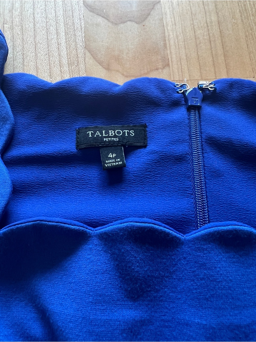Talbots Royal Blue Scallop Neck Mini Dress - Picture 5 of 8